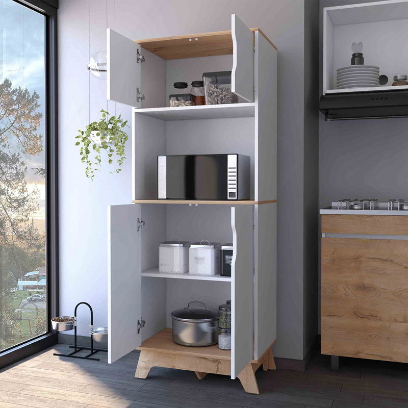 Garde-manger à micro-ondes bruxellois, armoire à double porte supérieure, surface de comptoir