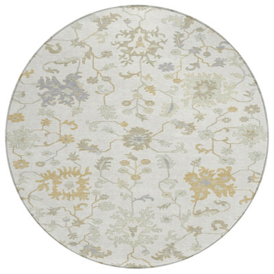 Xhevrie Machine Washable Indoor/Outdoor Xhevrie Ivory Rug