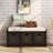 Rustic Storage Bench With 3 Removable Classic Rattan Basket , Entryway Bench With Removable Cushion-766084850