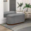 Sio Storage Bench, Ribbed Grey Corduroy, 43 Inch Walnut Brown Wood