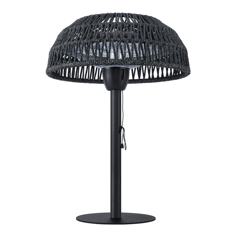 1500W Portable Tabletop Outdoor Halogen Electric Patio Heater, Black