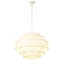 Lustre tambour 5 lumières en tissu blanc avec hauteur réglable et certification ETL