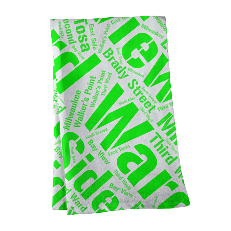 Cotton Tea Towel Kitchen Towel, Green, Milwaukee