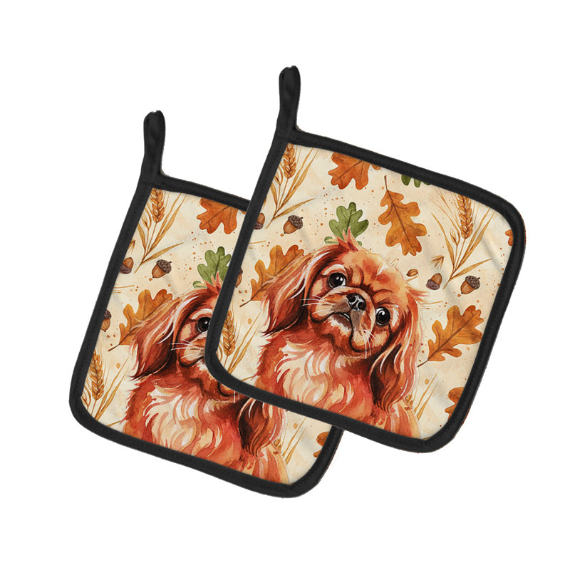 Paire de supports à casseroles Red Pekingese Heirloom
