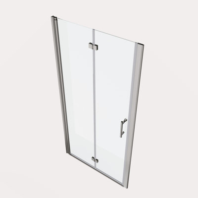 1 3/8" Adjustment,Universal Pivot Shower Door, With 1/4" Tempered Glass Finish 3672