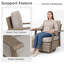 Chaise berçante 4 pièces avec coussins, rotin toutes saisons pour cour arrière-481647096