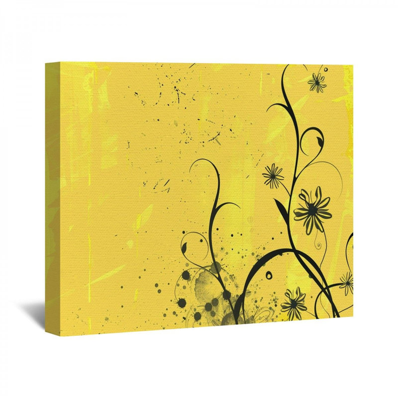 Feuillage abstrait, reproduction d'art sur toile, H 11 po x l 14 po x P 3 po