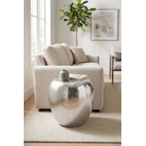 River Stone Side Table, Silver