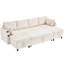 Canapé modulaire polyvalent beige avec rangement et USB, salon moderne