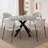 46'' Modern Round Kitchen Dining Table Set with 32.6"H Dining Chairs-112460104-112460106