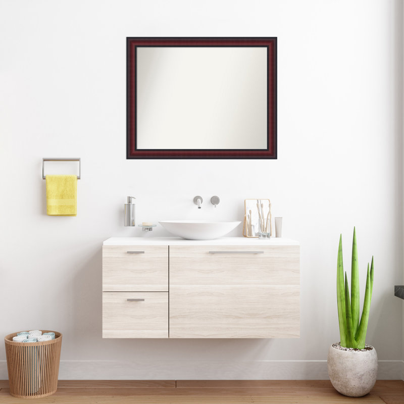 Miroir de salle de bain mural Dalat, 25,75 po x 31,75 po, Cerisier