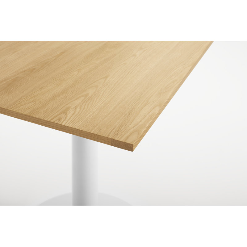 Easy Walnut Wood Dining Table, White Oak, Matte White