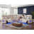 Hofstetter Sectional Sofa Power Reclining Leather Aire with Bluetooth Speakers and LED Lights-2043001266