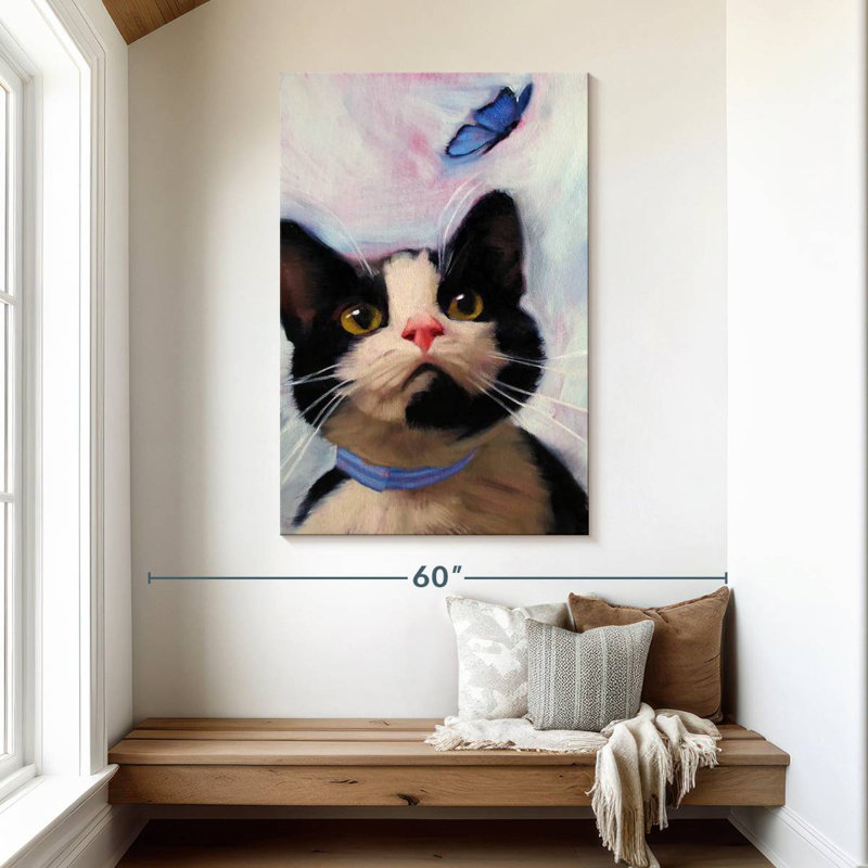 Brampt Cat And Butterfly, 48" H x 32" W
