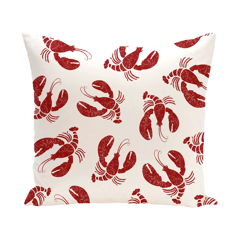 Nautical Nights Reversible Throw Pillow, 26"x26", Red
