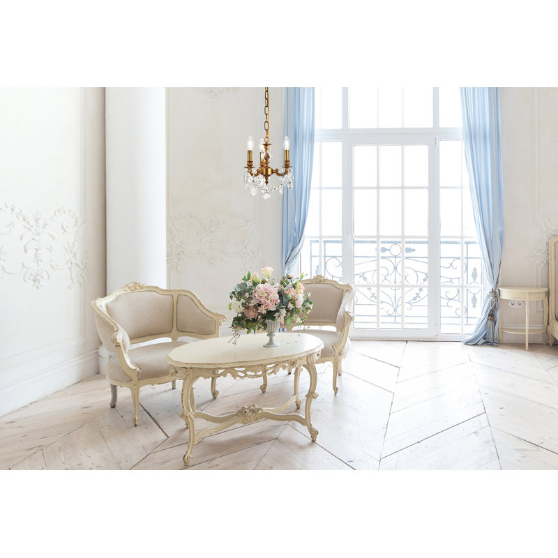 Downes 3 - Light Chandelier, French Gold / Crystal (Clear) / Crystal Type