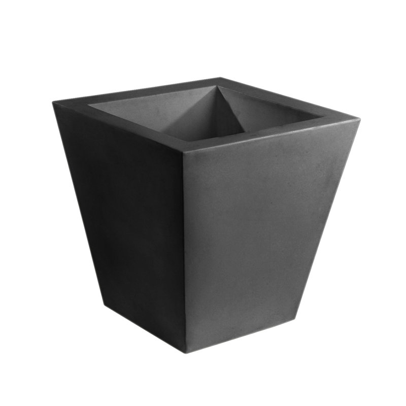 Cono Resin Pot Planter, Anthracite, 19.75" H x 19.75" W x 19.75" D