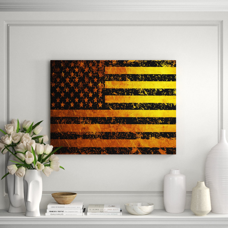 The Golden Standard Print by N Perez, 30" H x 40" W x 2.5" D, Metal