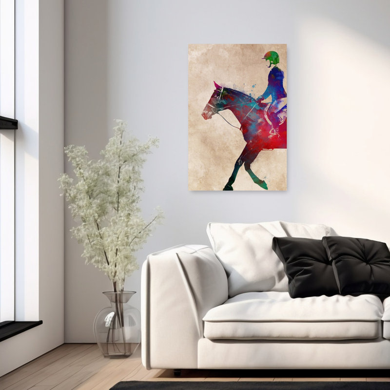 Art contemporain cheval, 36" H x 24" W