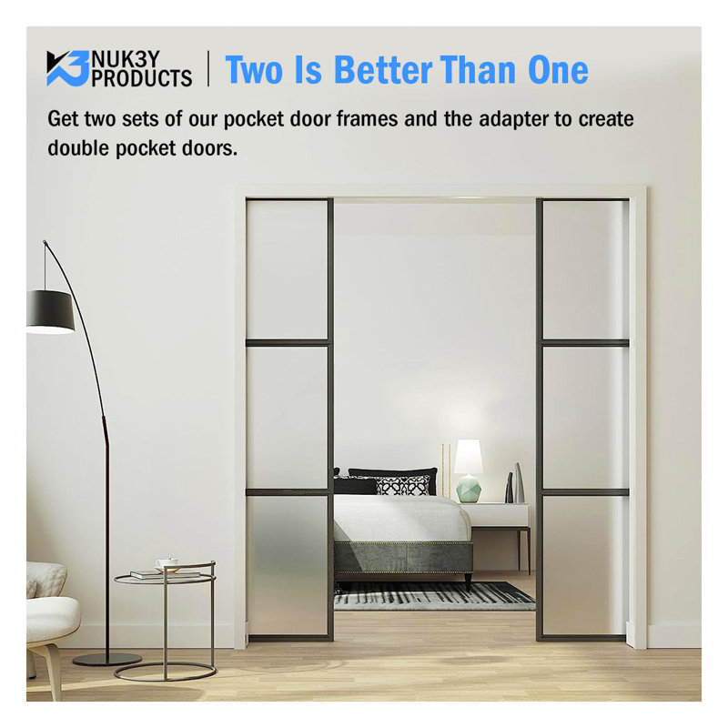 Heavy Duty Steel Pocket Door Frame Kit with Two-Way Soft Close