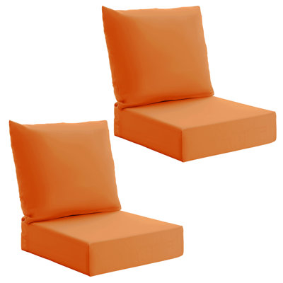 Coussins de mobilier de patio avec poignée et attaches, coussin de canapé d'extérieur imperméable et résistant à la décoloration, coussins de chaise pour chaises de salle à manger