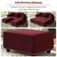 Canapé modulaire en velours de campagne avec repose-pieds Annalease Chesterfield-707825928-707825925