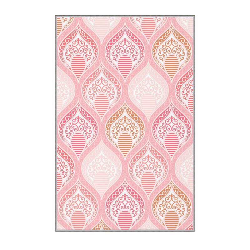 Stylish Hall Carpet, 2.6 x 6.6 Feet, 100% Polyester, 0.3 in Pile Height | Antibacterial, Non-Slip PVC Felt Dot Underside | 3D Digital Print, Machine Washable, Ideal for Entryway & Living Spaces