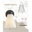 Applique à bras en acier avec abat-jour en verre rayé blanc laiteux givré-594829450