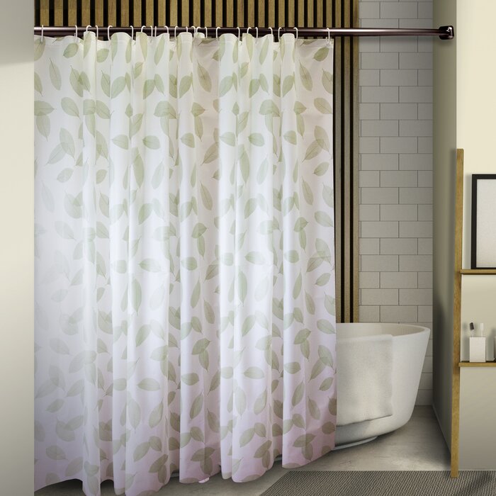 Winston Porter Lecroy Vinyl Floral Shower Curtain with Hooks Included ...