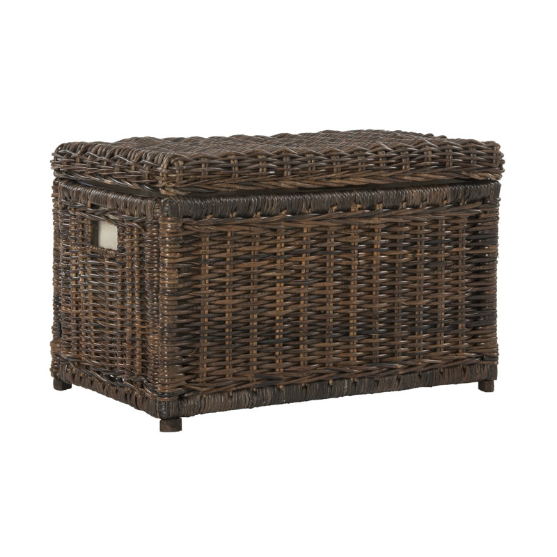 Elijah 30.7" Wicker Storage Trunk, Brown