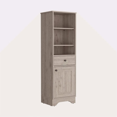 Armoire à linge brûlé, un tiroir, une armoire, plusieurs tablettes