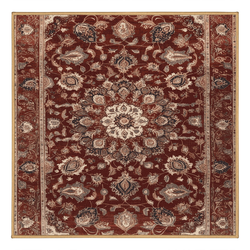 Tapis brun lavable à la machine, Carré 8 pi