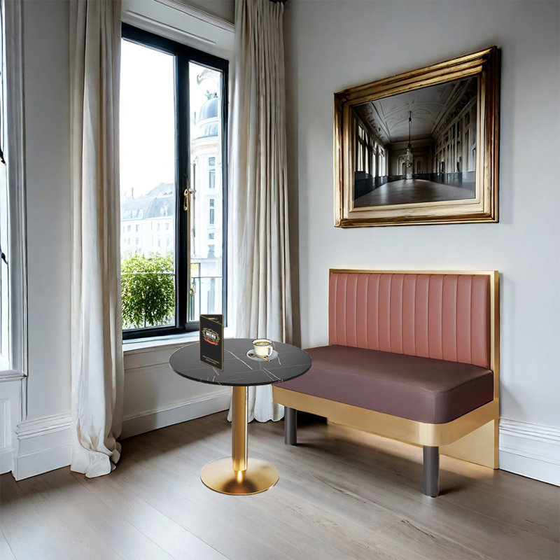 Banc rembourré en similicuir pour restaurant Bar