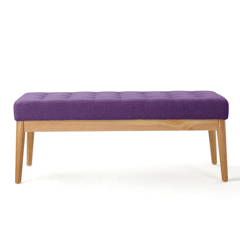 Siège Mid-Century moderne mauve, banc de support en bouleau massif