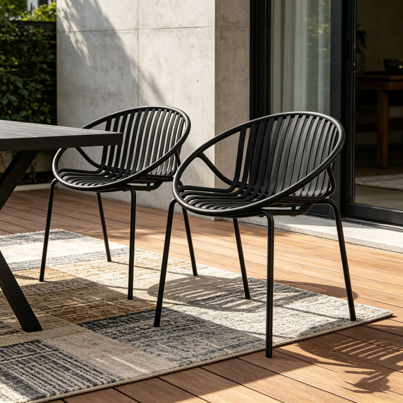 Chaises de patio, Noir