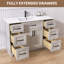 Ensemble de meuble-lavabo autoportant avec meuble-lavabo autoportant en bois massif Adelynna-337673995