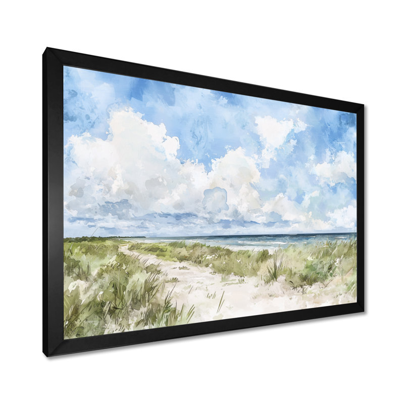 Texas Coastal Beach - Texas, art mural, Reproduction encadrée d'une seule photo sans pass, Noir, H 12 po x l 20 po