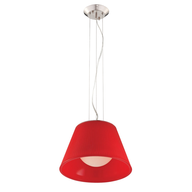 Luminaire suspendu conique à 1 lumière Ribo, Rouge
