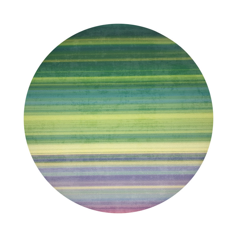 Gradient Vegan Leather Round Pebble Placemat, Green