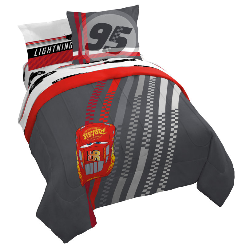 Cars Race Ready Bed Set, Twin Comforter  + 5 Additional Pieces
