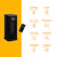 Abode 856 BTU Electric Tower Space Heater with Adjustable Thermostat