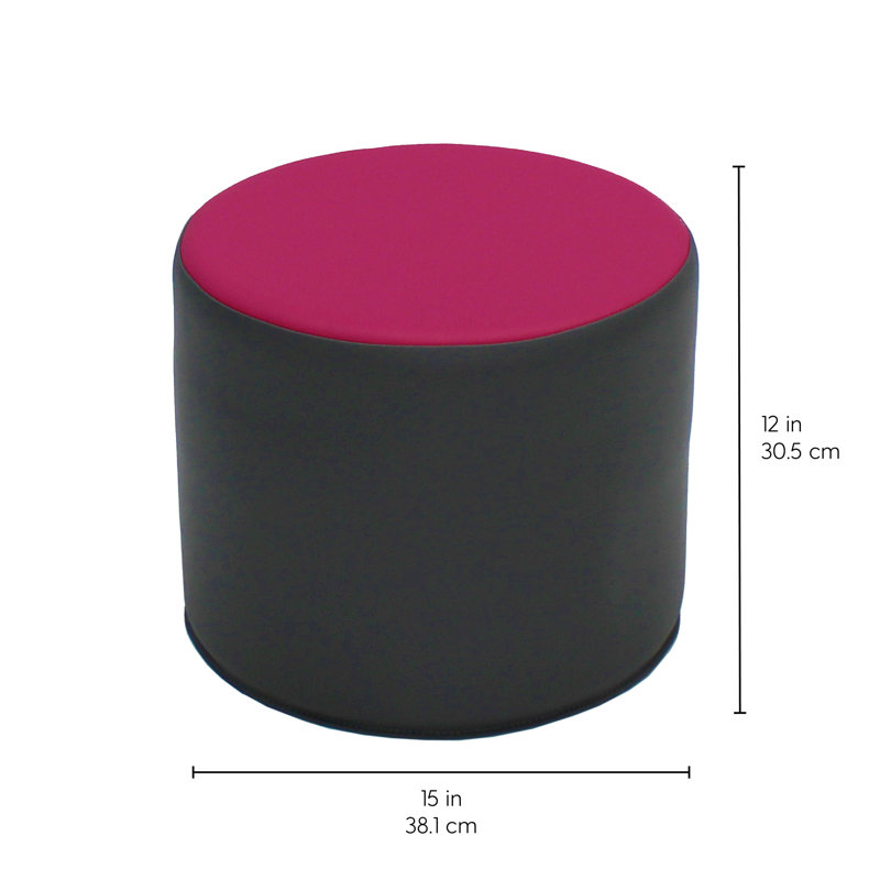 SoftScape 15" Circle/Cylinder Accent Ottomans, Dark Gray