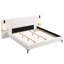 Très grand lit tapissier blanc avec lumières de lecture et tablettes pour le revêtement de la chambre à coucher avec revêtement-1219606452