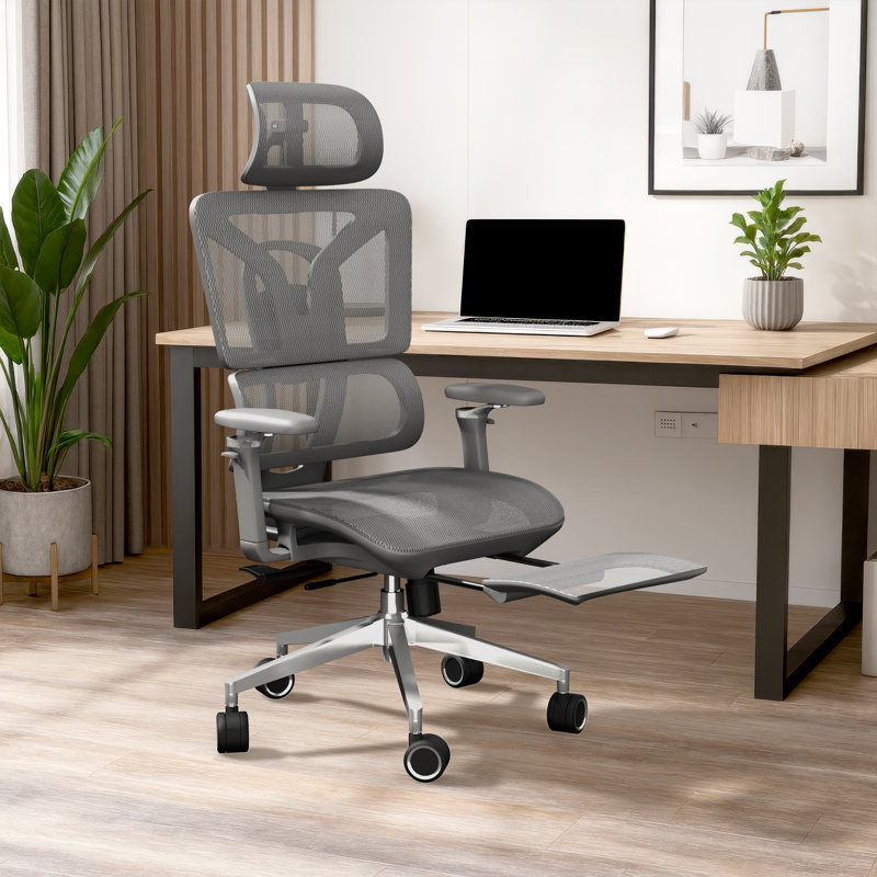 RIEIOR Task Chair with Headrest, Grey