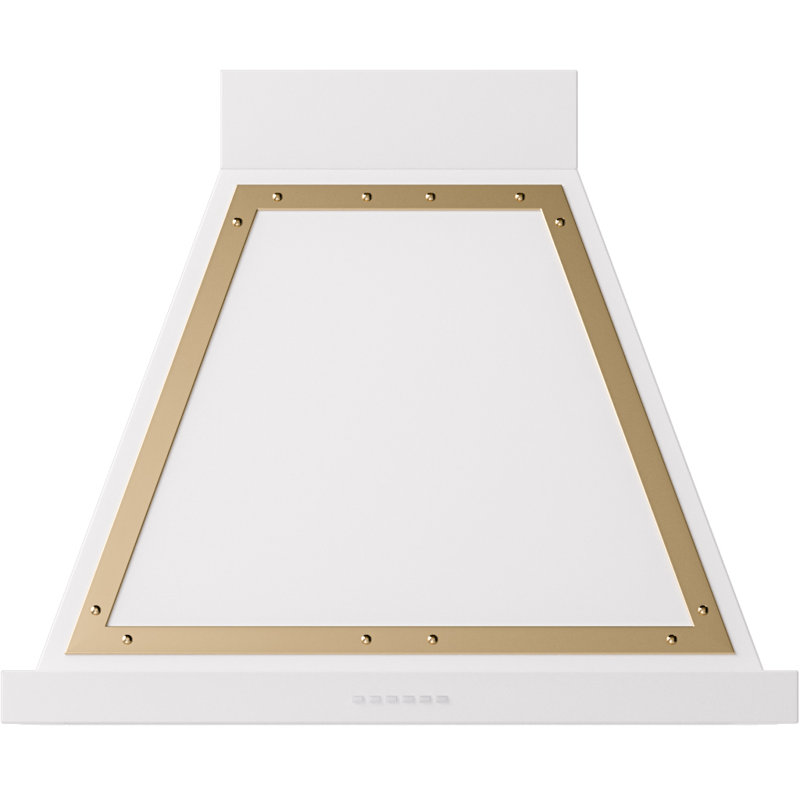 ILVE Nostalgie II Noblesse 30 in Range Hood, White/Brass