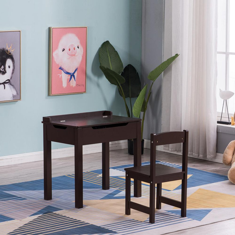 Ensemble de table et chaises pour enfants Daghmar, Espresso