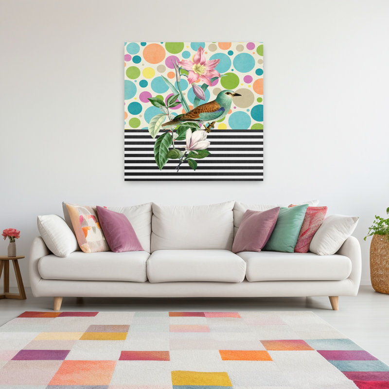 «Sweet Spring Bird», art mural rétro, nature, H 48 po x l 48 po