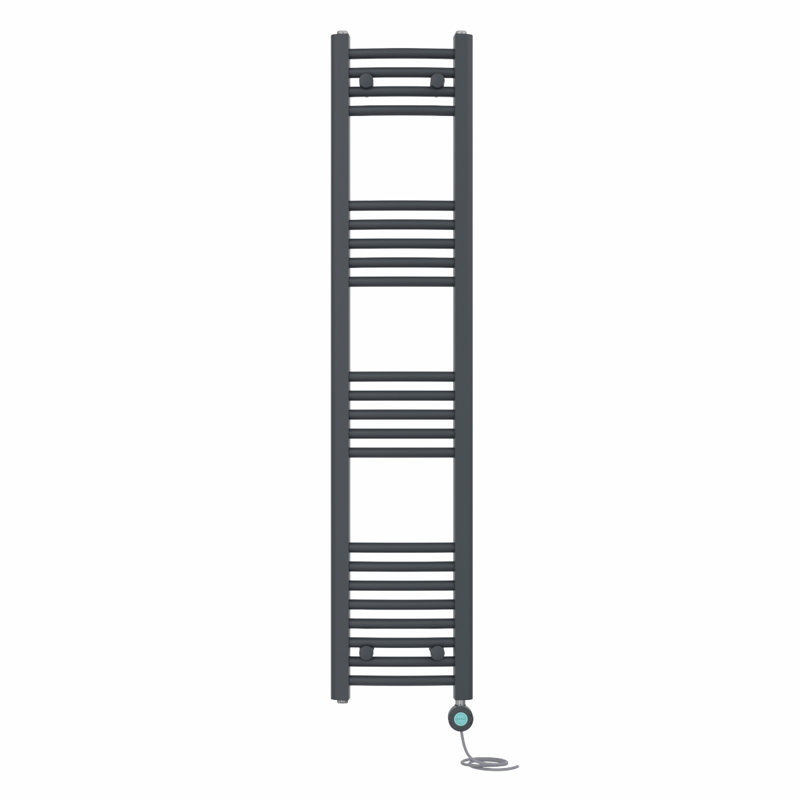Curved Towel Rail Heated Towel Rails, Anthracite, 140cm H x 30cm W x 3.4cm D
