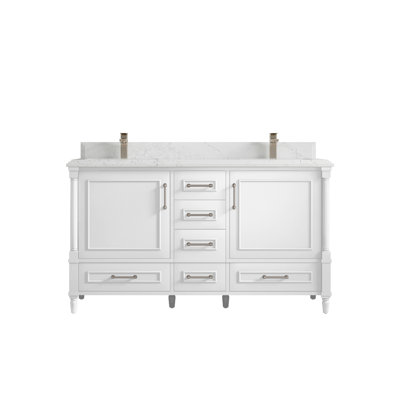 Aberdeen 60'' Double Bathroom Vanity with Quartz Top