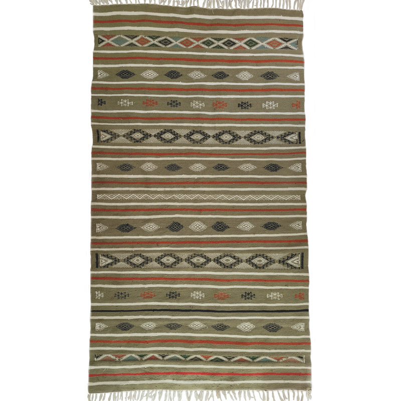 Lannister Rectangle 111 cm x 198 cm Geometric Hand Woven Kilim